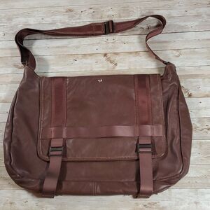 NEW NWOT Mandarina Duck Handle Lg. Strappy Messenger Bag Brown Leather Crossbody